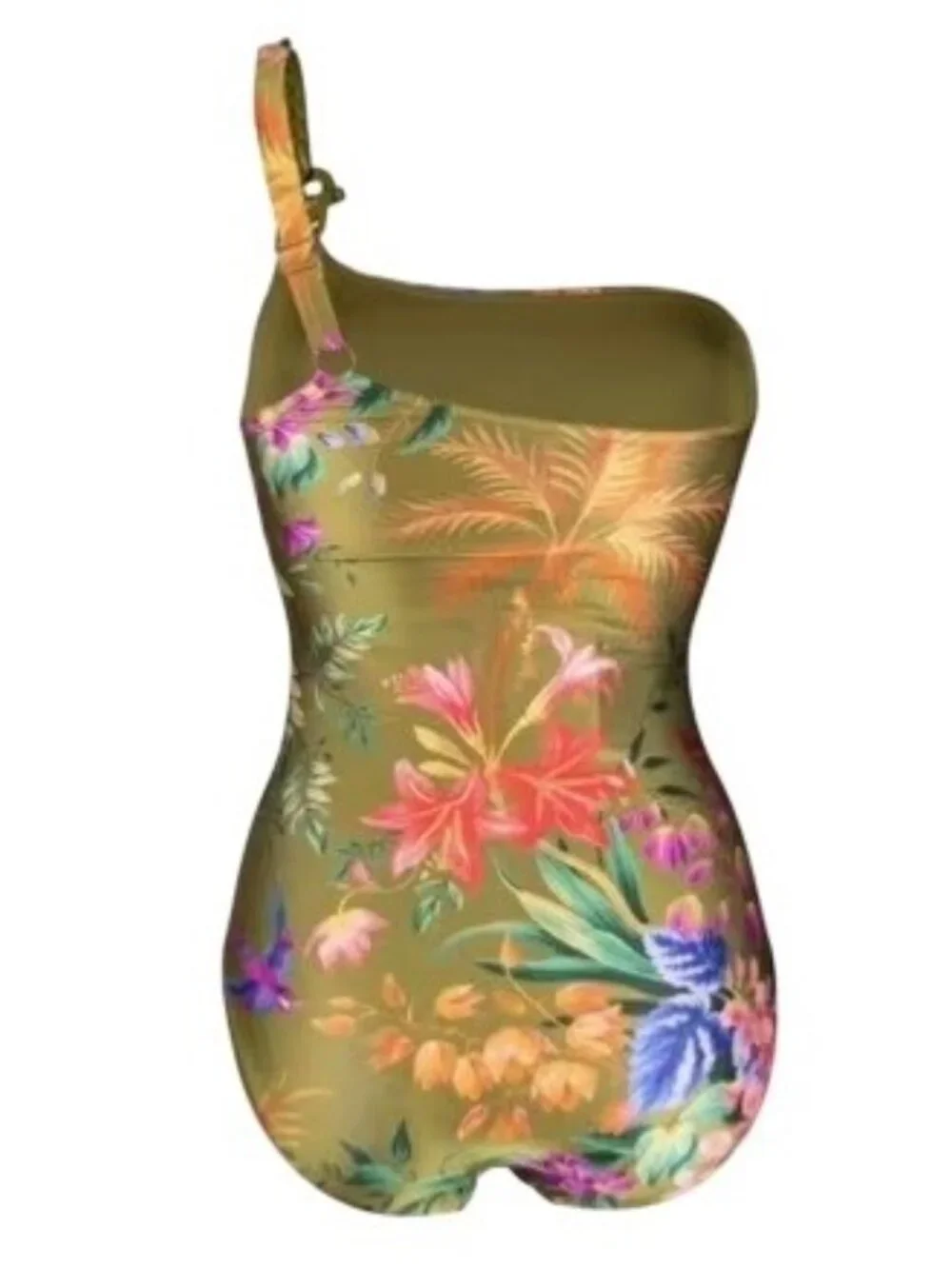 ZIMMERMANN Tropicana Asym Green Floral 1PC Swimsuit ZMN Sz 1 / US 4-6